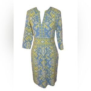 J. McLaughlin Catalina Cloth Green and Blue Tunic Dress- Women’s Size Medium